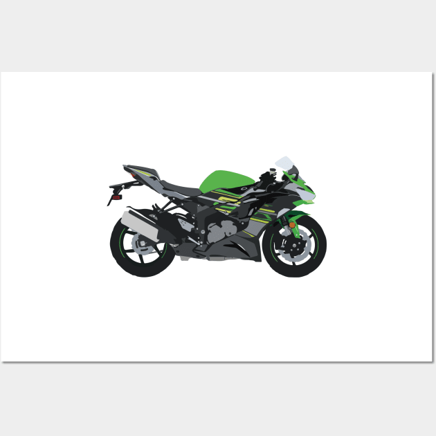 Motorcycle Kawasaki Ninja ZX-6R Wall Art by WiredDesigns